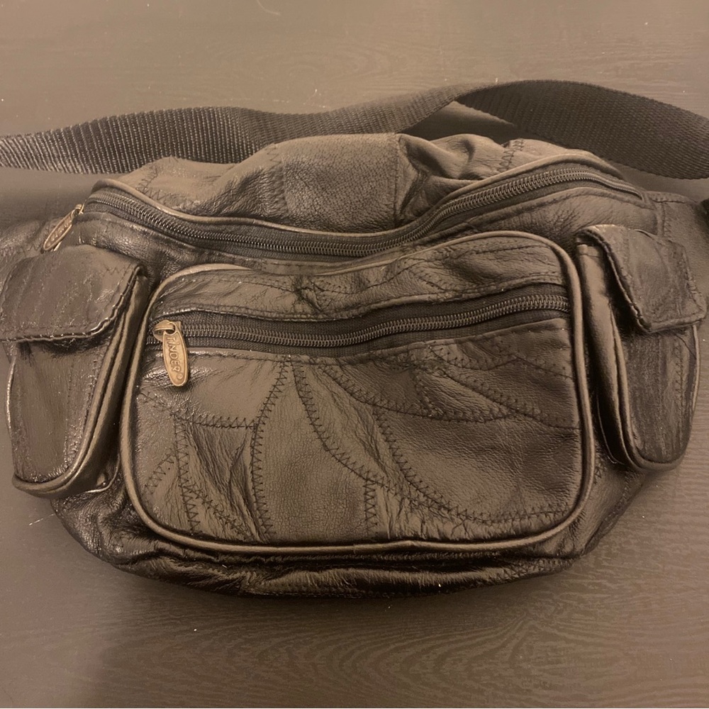 Vintage Tinder Black Patchwork Fanny Pack